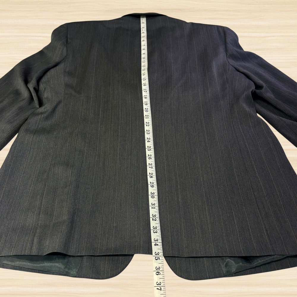 Stafford 100% Wool Charcoal Pinstripe 2 Piece Suit Jacket 48L Pants 36x32 Mens - Picture 9 of 16